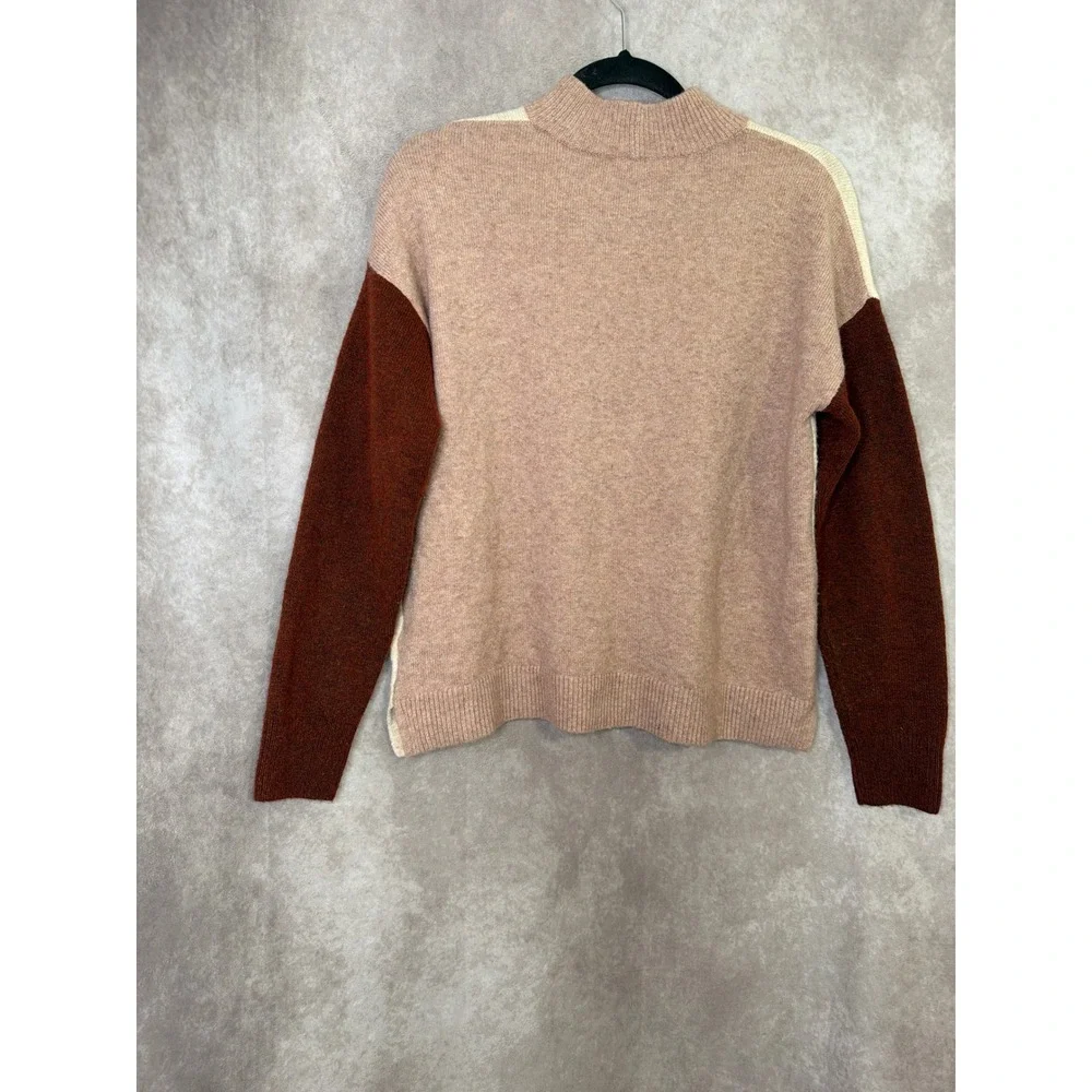 Madewell Redmond Womens Color Block Mock Neck Sweater Wool Blend Size Small‎ - Picture 3 of 5